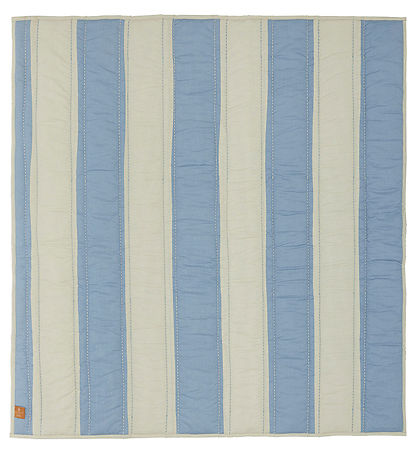 OYOY Teppi - Striped Quiltet - Blue/Clay