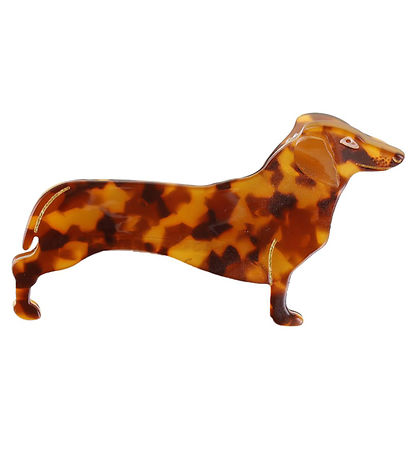 By Stær Hair Clip - Dachshund - 9x4 cm - Brown