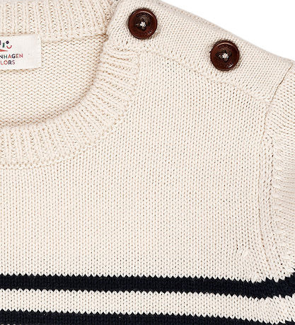 Copenhagen Colors Blouse - Wool - Knitted - Cream/Navy Stripe