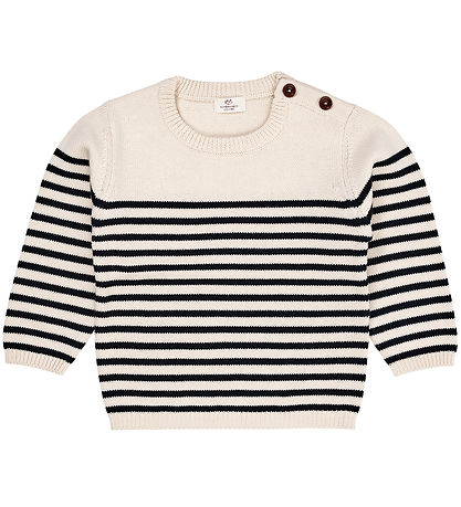 Copenhagen Colors Blouse - Wool - Knitted - Cream/Navy Stripe