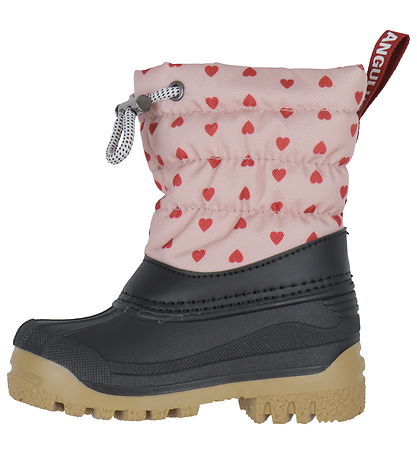 Angulus Thermo Boots w. Wool lining - Rose with Red Hearts