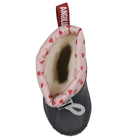 Angulus Thermo Boots w. Wool lining - Rose with Red Hearts