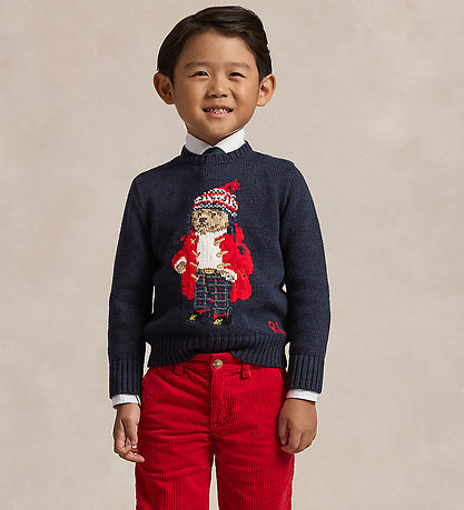 Polo Ralph Lauren Blouse - Knitted - Navy w. Red