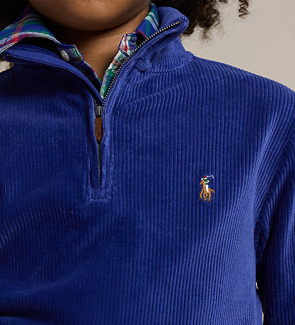 Polo Ralph Lauren Bluse m. Reißverschluss - Cord - Blau