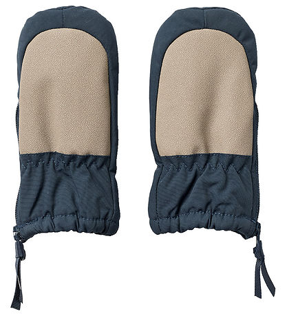 Wheat Mittens w. Zipper - Tech - Dark Blue
