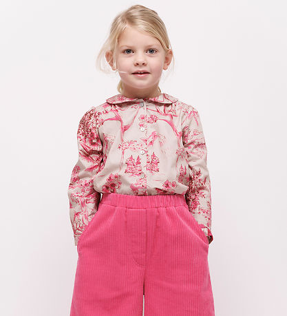 Christina Rohde Overhemd - Grijs m. Roze Print