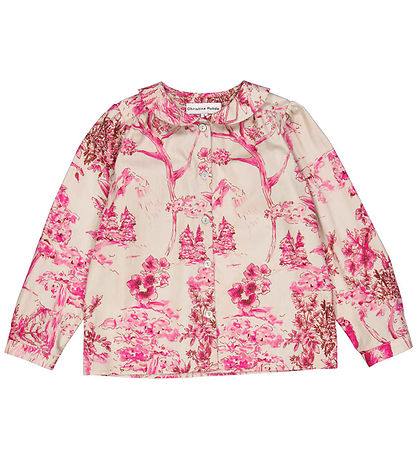 Christina Rohde Overhemd - Grijs m. Roze Print