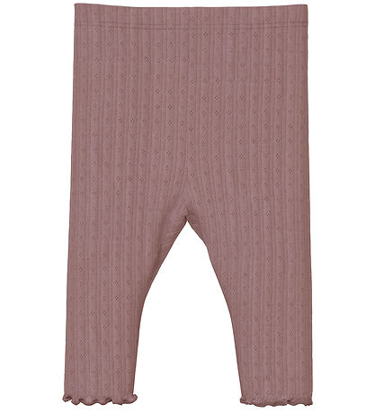 Name It Leggings - Wool - Rib - NbfWossa - Purple Dove