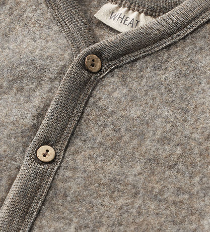 Wheat Cardigan - Wool fleece - Kari - Brown Melange