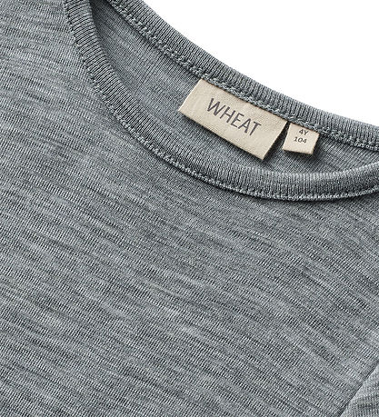 Wheat Stuttermabolur - Ull - Seo - Melange Grey