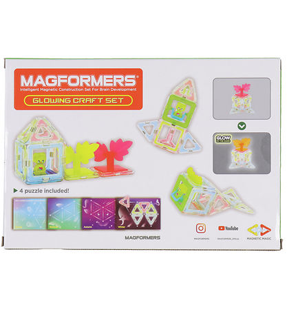 Ensemble d'aimants Magformers - 20 Parties - Glowing Craft