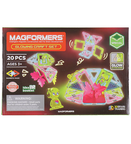 Ensemble d'aimants Magformers - 20 Parties - Glowing Craft