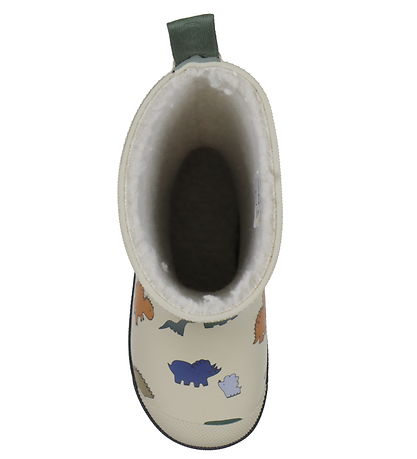 Liewood Rubber Boots w. Lining - Mason - Mist w. Dinosaurs
