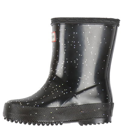 Hunter Rubber Boots - Kids First Giant Glitter - Black