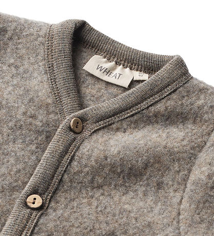 Wheat Pramsuit - Wool fleece - Levi - Brown Melange