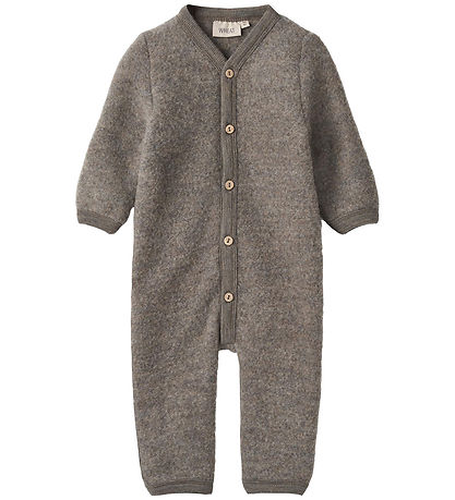 Wheat Pramsuit - Wool fleece - Levi - Brown Melange