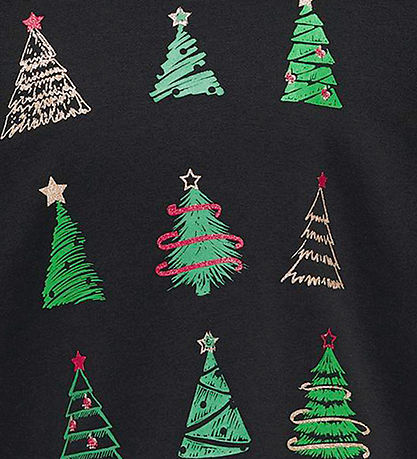 Kids Only Sweatshirt - KogYda - Xmas Life - Black/Christmas Tree