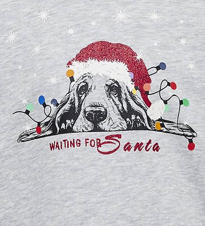 Kids Only Sweatshirt - KogYda - Xmas Life - Light Grey Melange/B