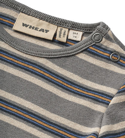Wheat Bodysuit L/æ - Freddie - Stormy Blue Stripe