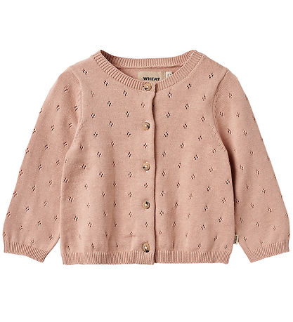 Wheat Cardigan - Knitted - Maia - Moonlight Rose w. Pointelle