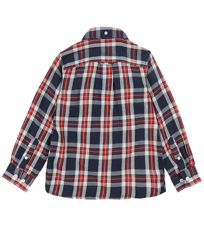 GANT Skyrta - Merkt Flannel - Evening Blue