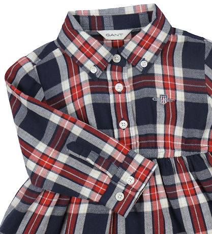 GANT Kleid - Geprüft Flannel - Evening Blue
