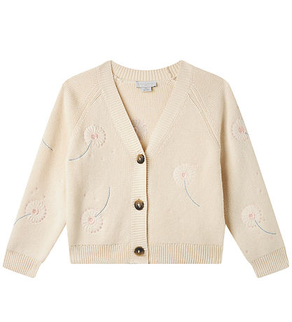Stella McCartney Kids Cardigan - Knitted - Cream with flowers