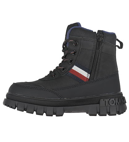 Tommy Hilfiger Talvikengät - Raidallinen turkis - Musta