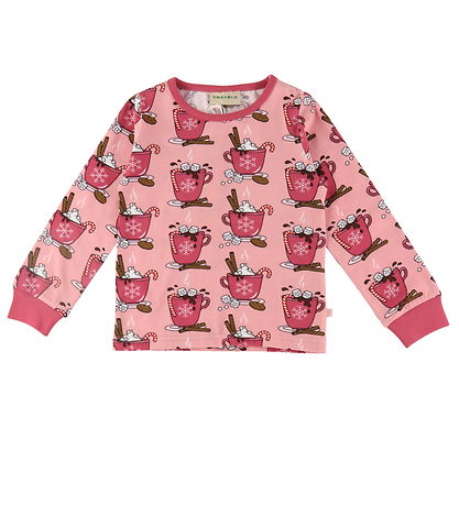 Småfolk Pyjama Set - 2 Parts - Bridal Rose w. Hot Chocolate