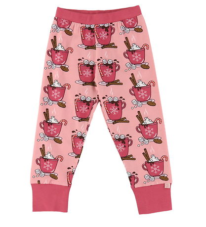 Småfolk Pyjama Set - 2 Parts - Bridal Rose w. Hot Chocolate