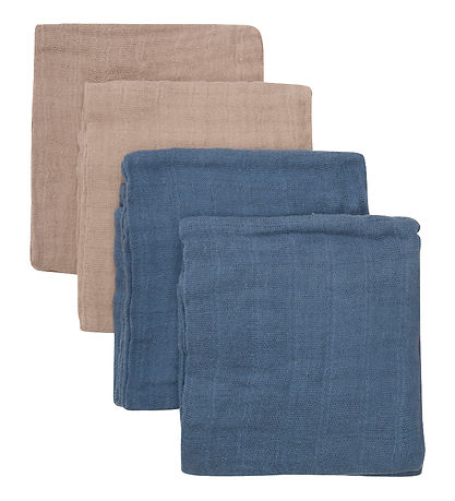 Pippi Muslin Cloths - 4-Pack - 65x65 cm - China Blue/Beige