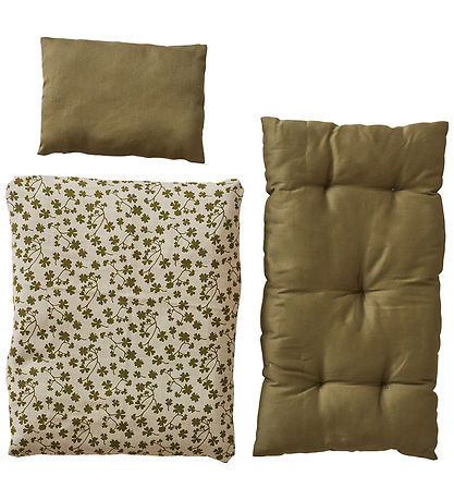 OYOY Doll Bedding w. Mattress - Clover - Olive