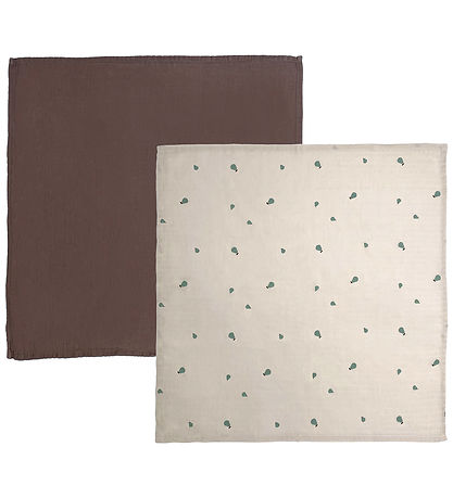 OYOY Spucktücher - 70x70cm - Muslin- 2er-Pack - Clay/Brown