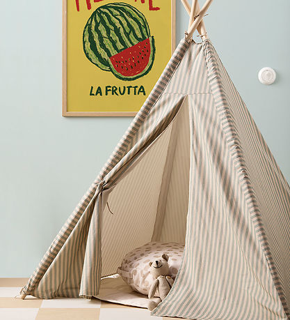 Kids Concept Lektält - Tipi Stripe - Blå/Vit