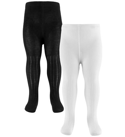 Minymo Strumpfhosen - 2er-Pack - Rib - Noos - Black