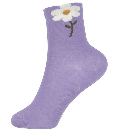 Minymo Socken - 2er-Pack - 3D-Effekt - Purple Haze