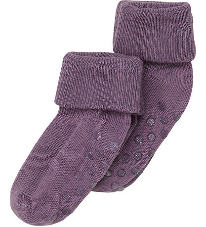 Minymo Socken - Rib - 2er-Pack - Noos - Flint