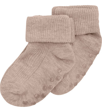Minymo Socken - Rib - 2er-Pack - Silberne Nerz-Melange