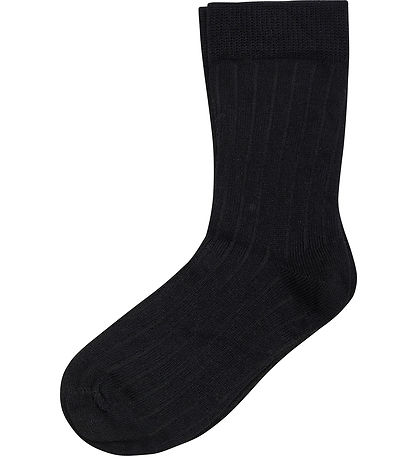 Minymo Socken - 2er-Pack - Rib - Black