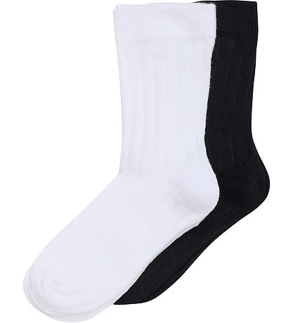 Minymo Socken - 2er-Pack - Rib - Black