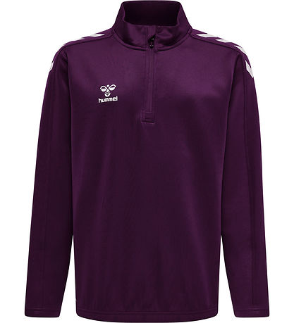 Hummel Sweatshirt - hmlCore XK Half Zip Poly - Acai/Weiß