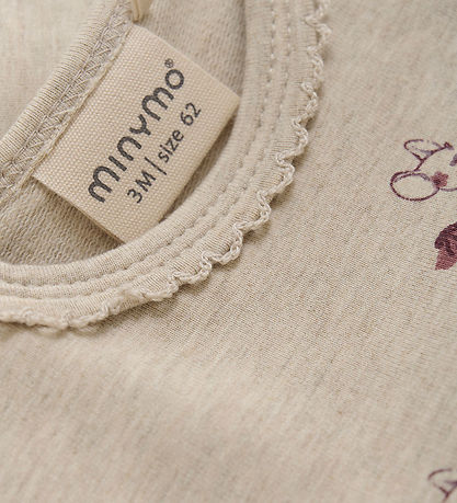 Minymo Bodysuit L/æ - Beige Melange