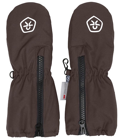 Color Kids Mittens w. Zipper - Raisin
