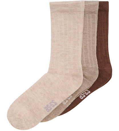 Minymo Socks - 3-Pack - Silver Mink Melange
