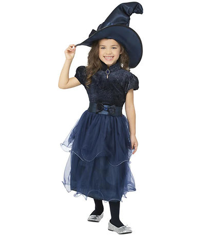 Smiffys Búningur - Deluxe Midnight Witch - Blár