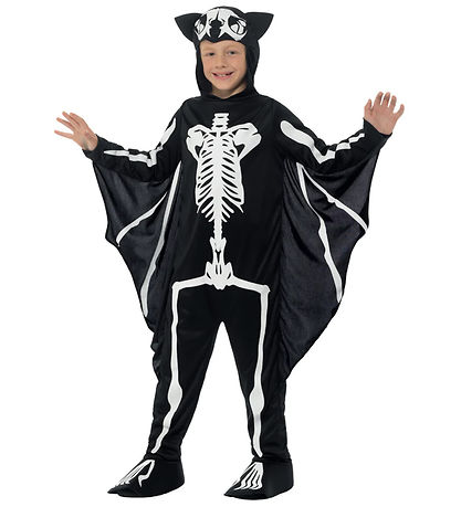 Smiffys Búningur - Bat Skeleton - Svart/Hvítur