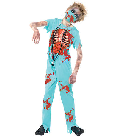 Smiffys Búningur - Zombie Surgeon - Blár