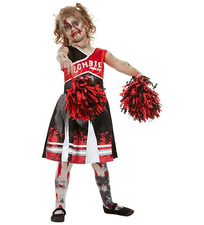 Smiffys Costume - Zombie Cheerleader - Red/Black