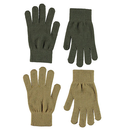 Molo Handschuhe - 2er-Pack - Strick - Kiddy - Khaki