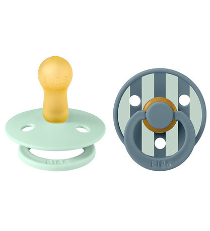 BIBS Colour Pacifiers - Size 2 - 2-Pack - Round - Nordic Mint/Pe